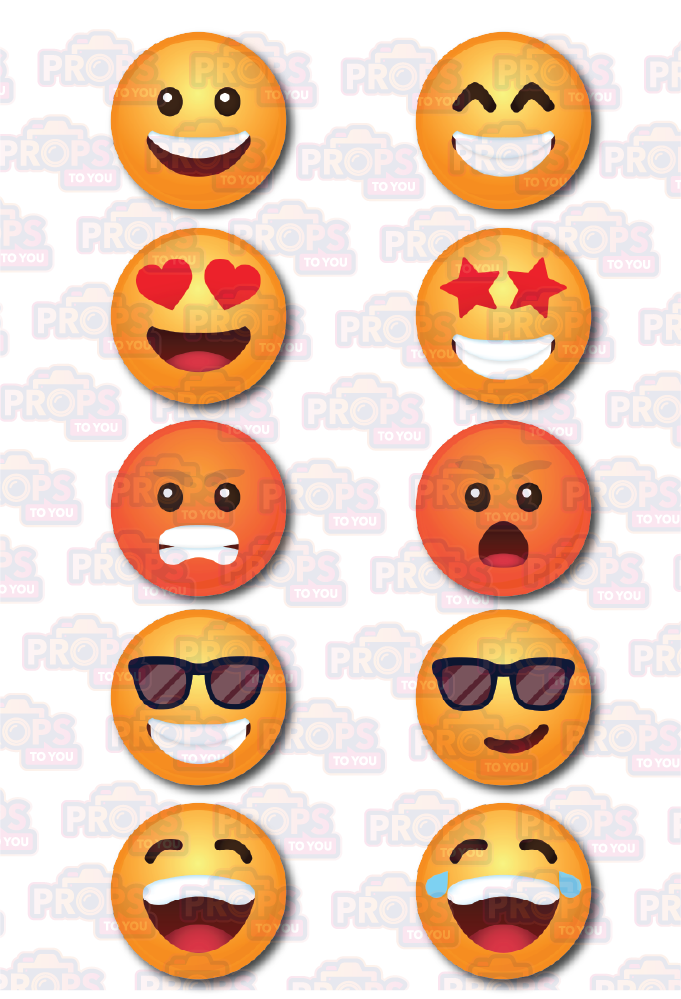 BUNDLE! Emoji Bundle - 5 Double-Sided Photo Booth Props