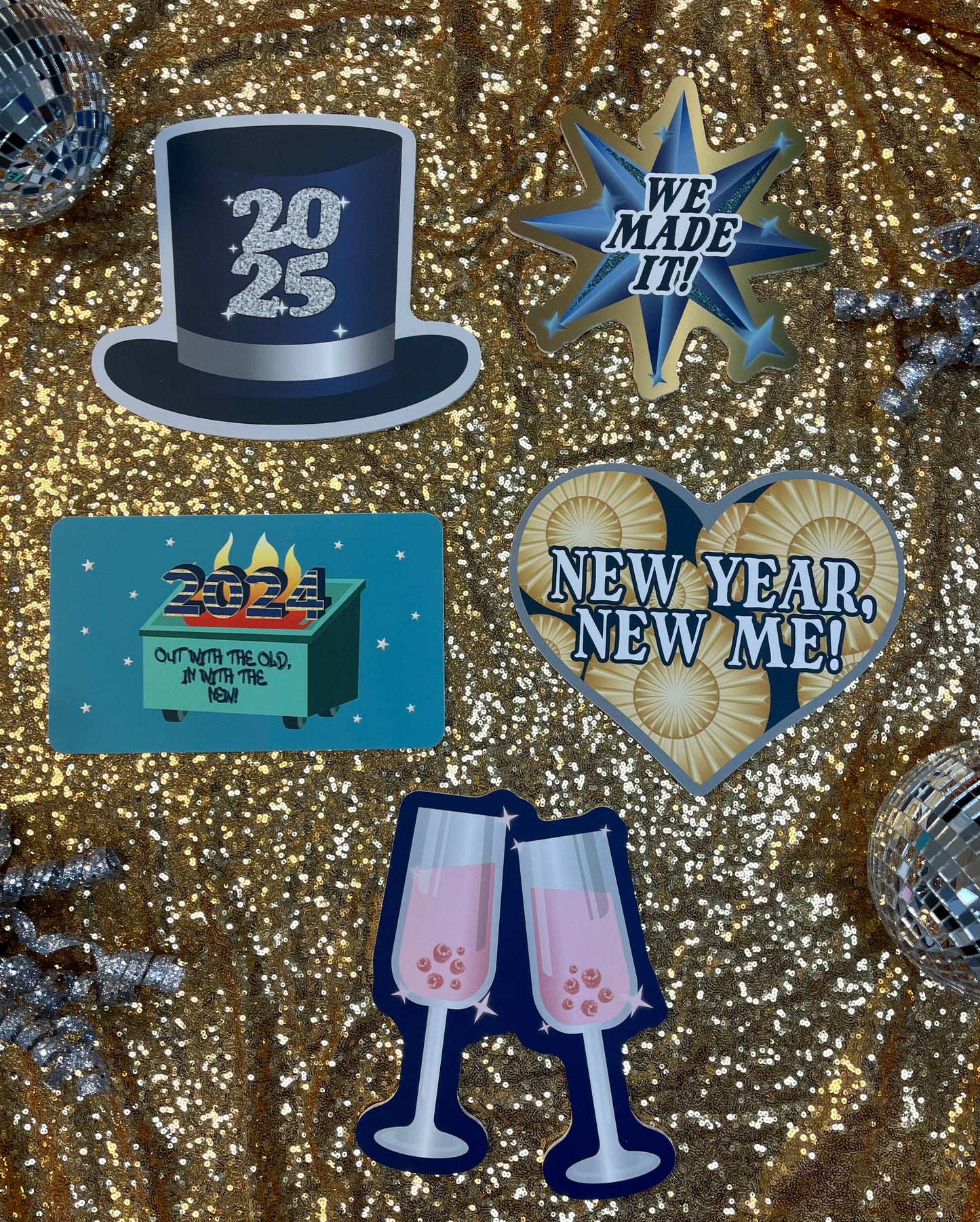 BUNDLE! New Years - 2025 Bundle - 5 Double-Sided Photo Booth Props