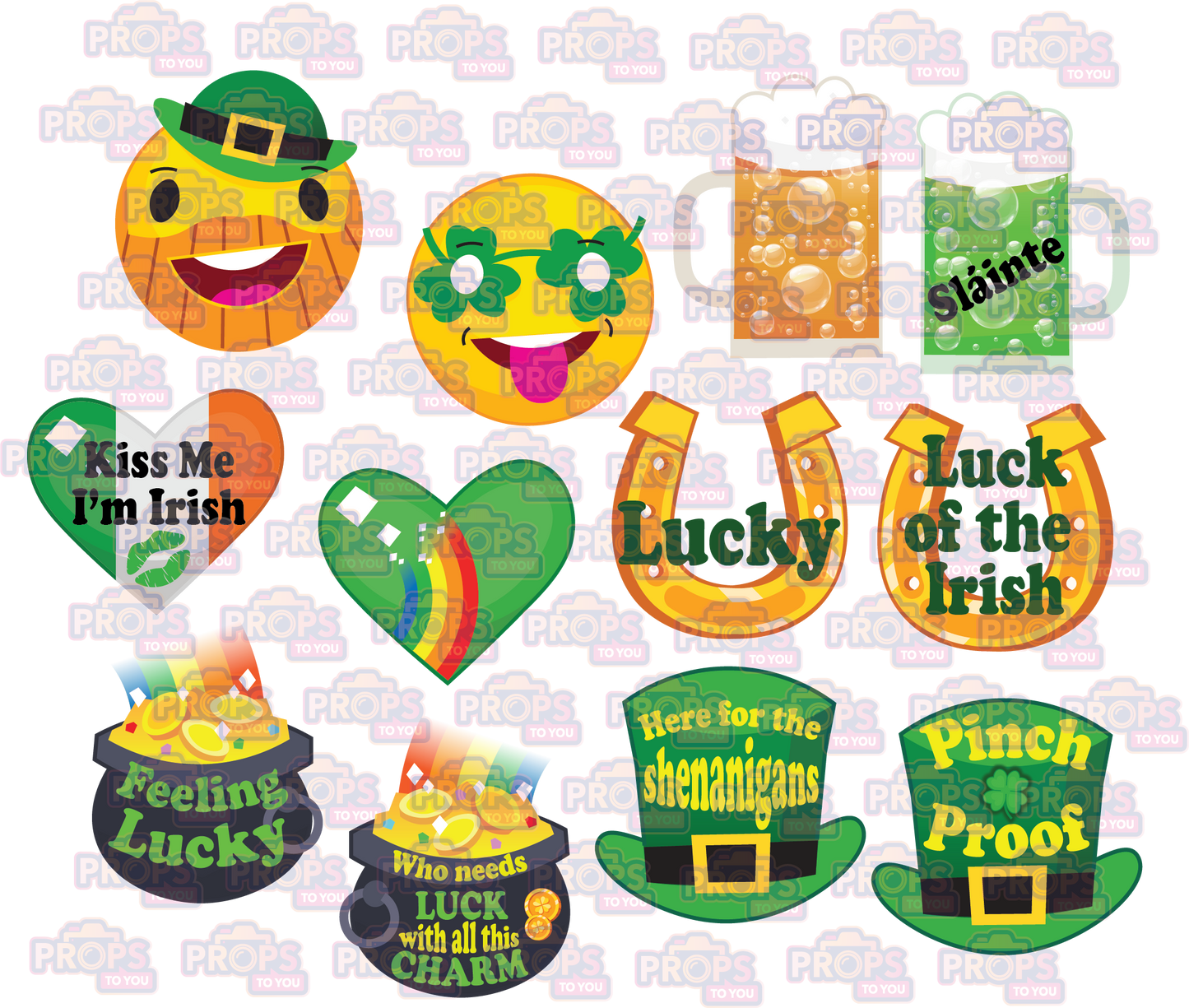 BUNDLE: St. Patrick's Day (Adult Version) - 6 Double Sided Props