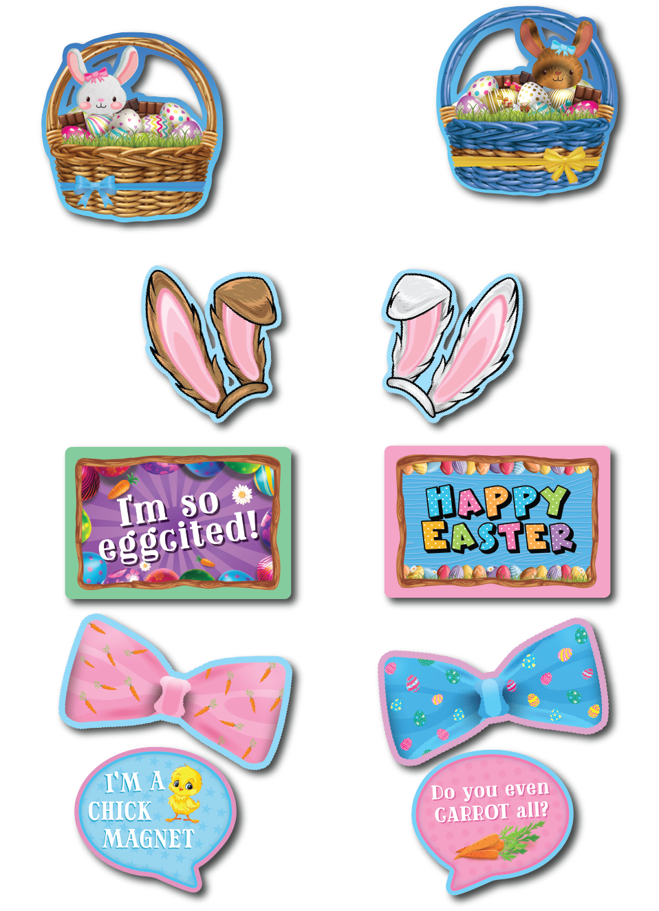 BUNDLE! Easter - 5 Double-Sided Photo Booth Props