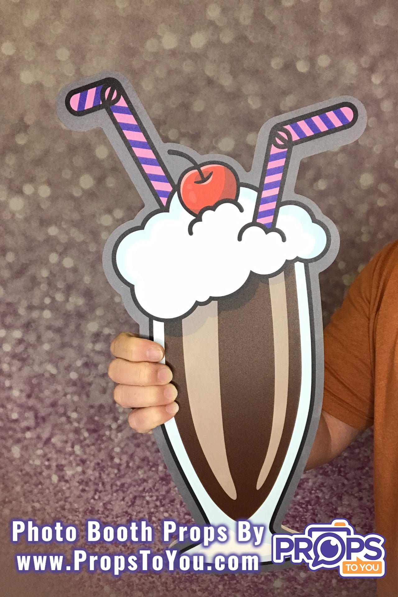 BIG Props: 1950's! Strawberry/Chocolate Milkshake Photo Booth Prop