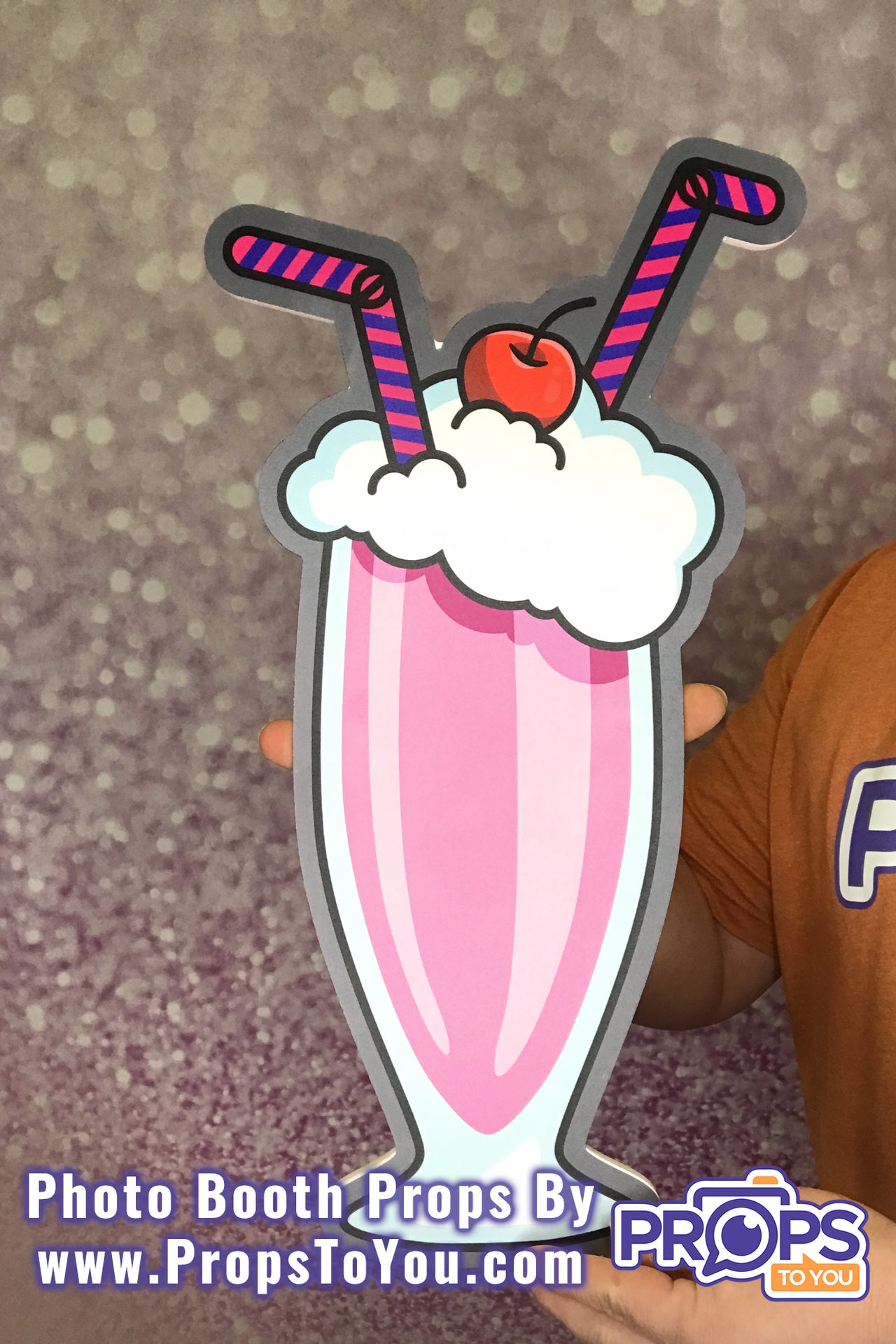 BIG Props: 1950's! Strawberry/Chocolate Milkshake Photo Booth Prop