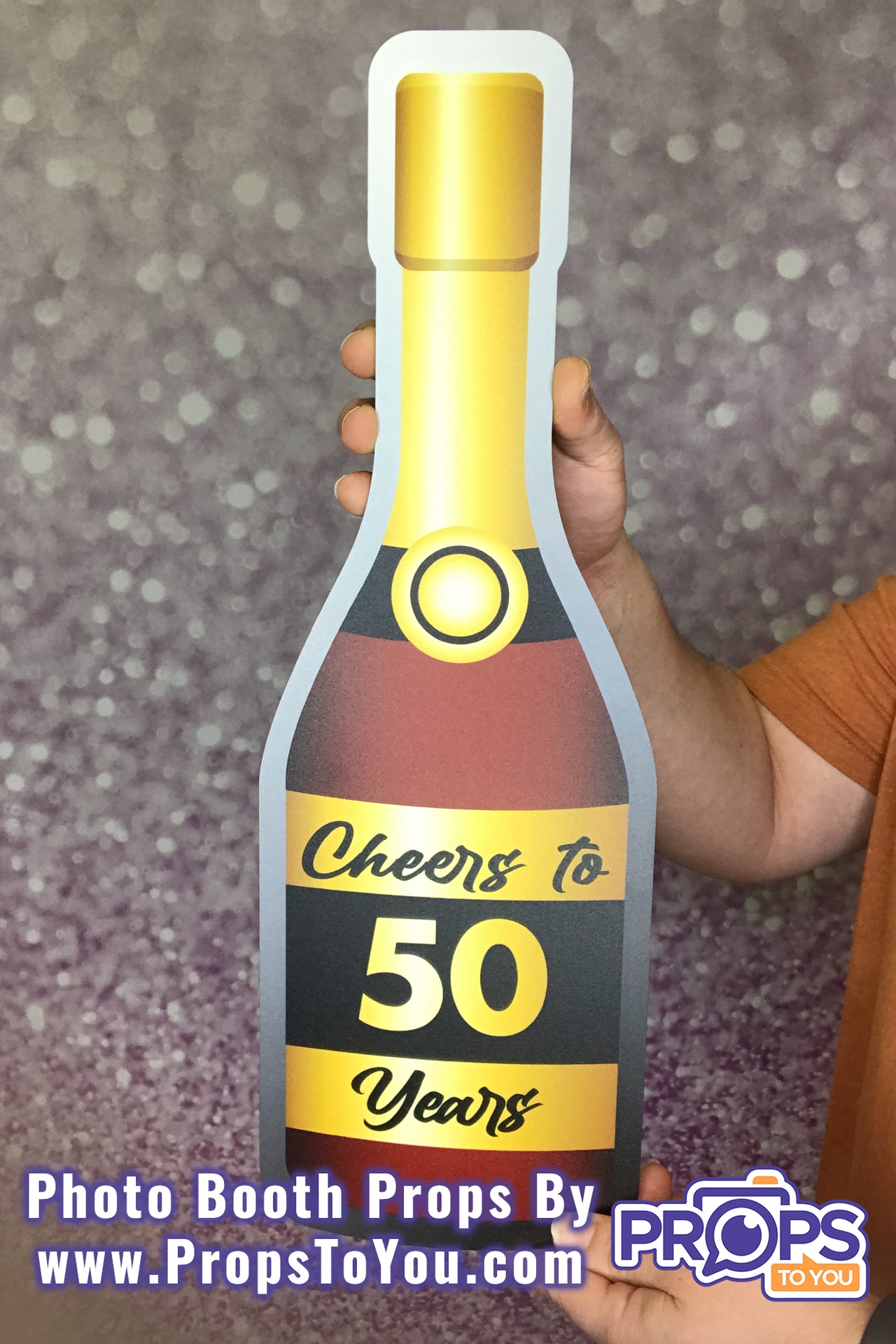BIG Prop: 50th Birthday! 5 Perfect 10s/Cheers to 50 Years Wine Bottle Photobooth Prop