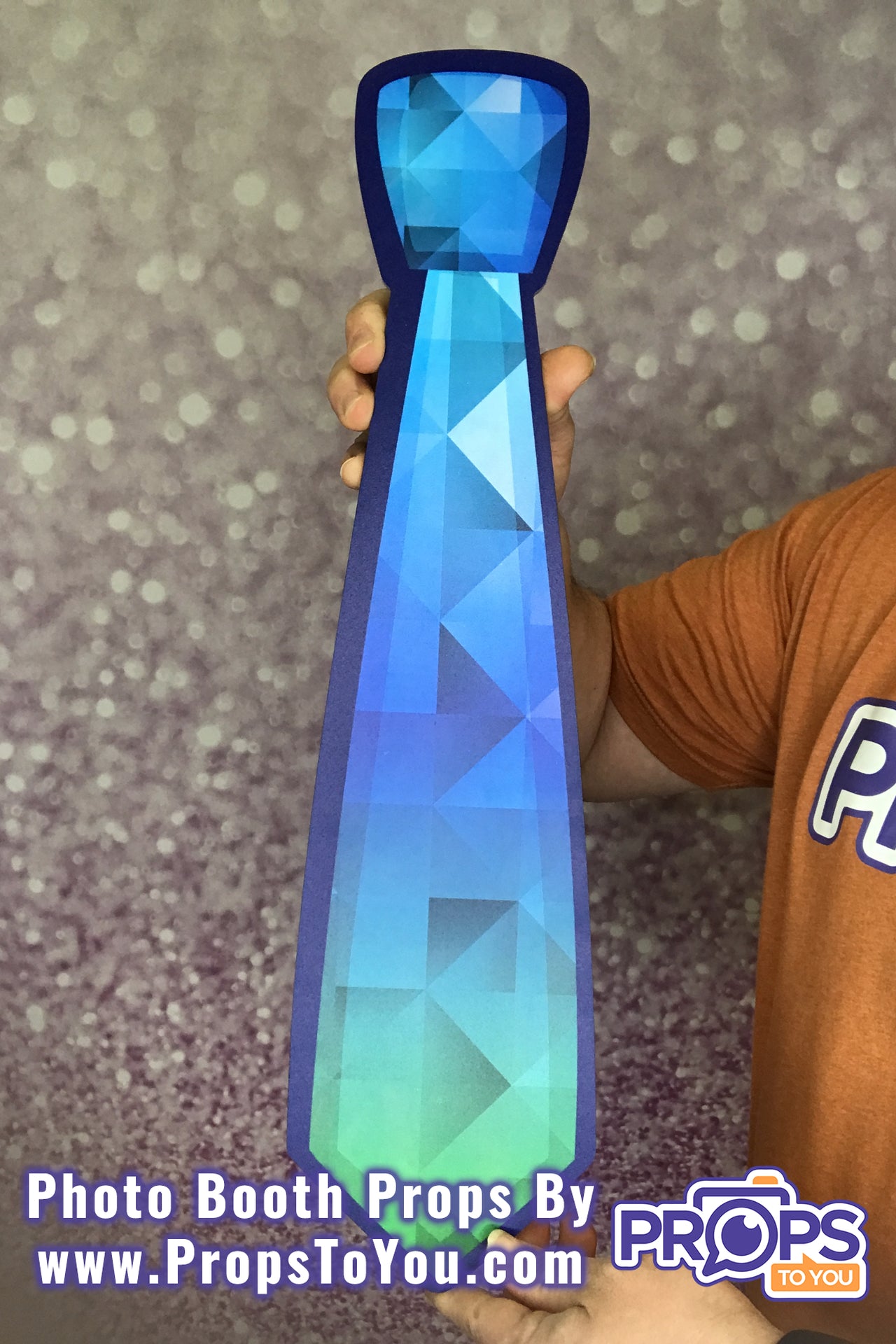 BIG Props: Great to Be 8! Rainbow/Water Blue Green Dress Tie Photo Booth Prop