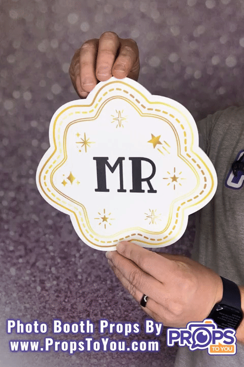 BUNDLE! Wedding Modern 1: 5 Double-Sided Photo Booth Props