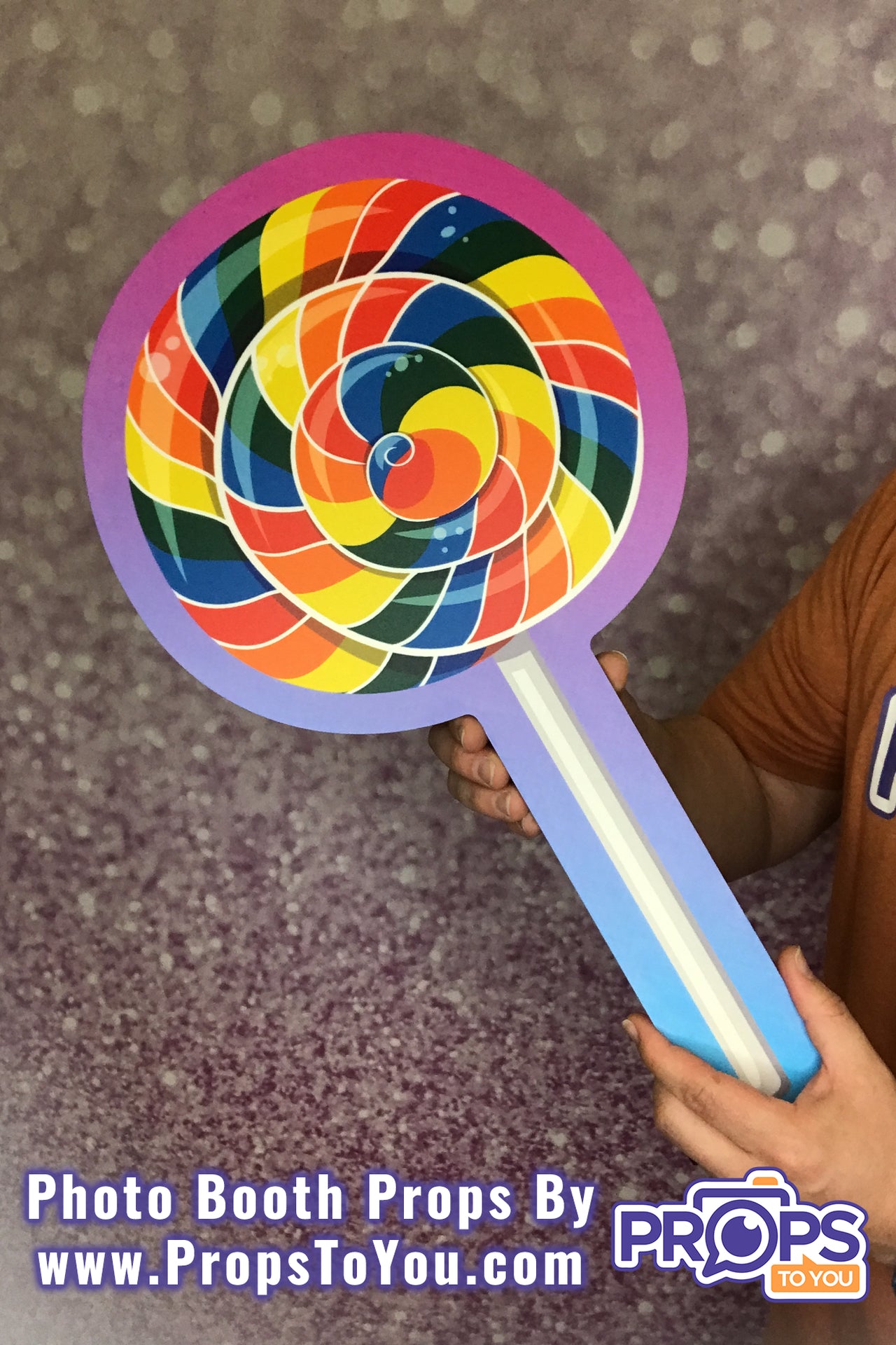 BIG Props: Candy! Rainbow/Neon Swirl Lollipop Photo Booth Prop