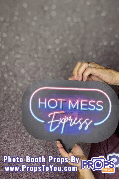 BUNDLE - Neon Speech Bubbles 2 - 5 Double-Sided Photo Booth Props