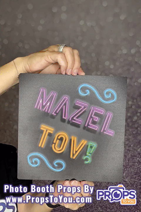 BUNDLE! Neon Mitzvah - 5 Double-Sided Photo Booth Props