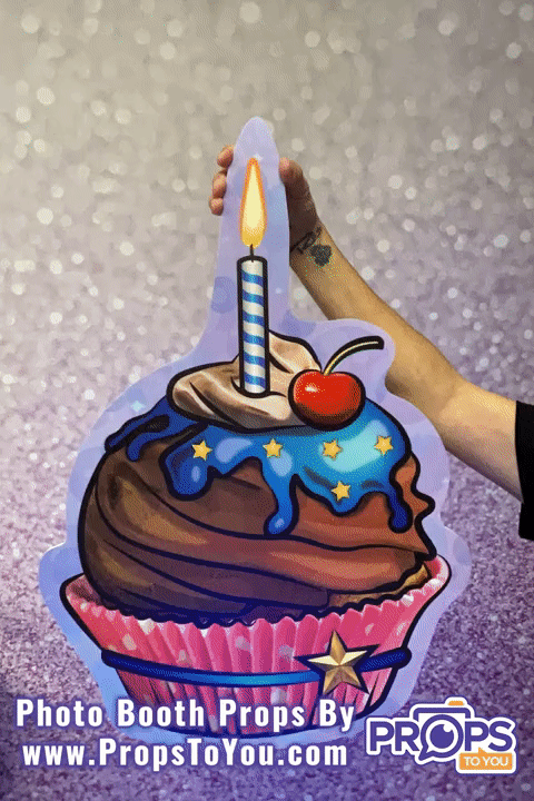 HUGE Props: HUGE Blue Stars/Purple Flower Cupcake Photo Booth Prop