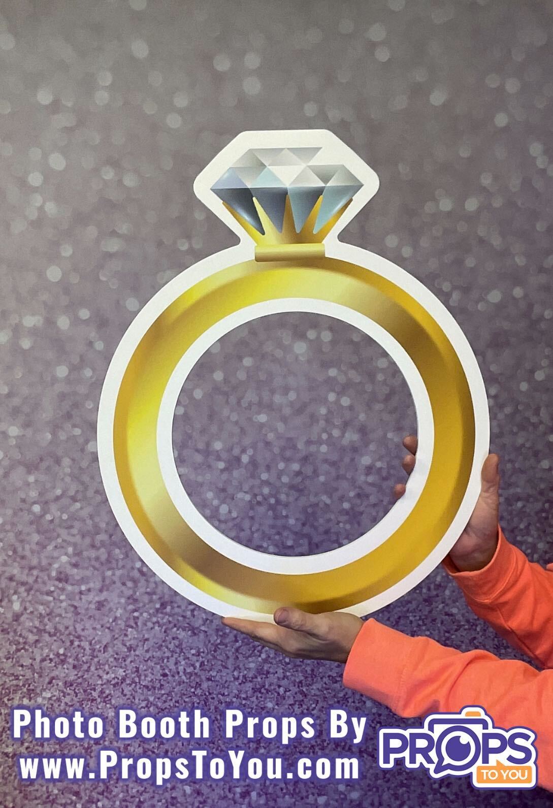 HUGE Props: Wedding - Modern 3! Silver/Gold Engagement Ring Photo Booth Prop