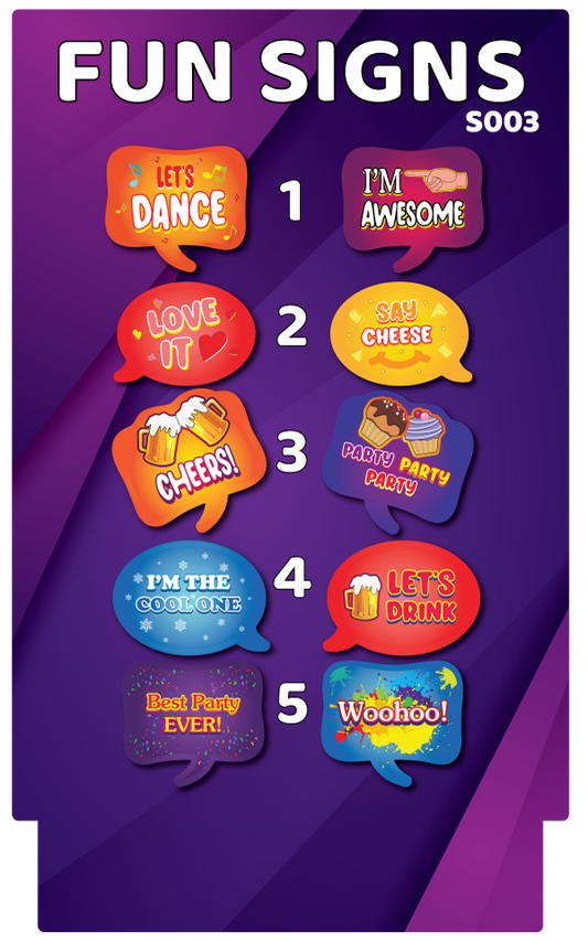 BUNDLE! Fun Signs Bundle - 5 Double-Sided Photo Booth Props