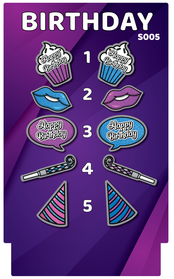 BUNDLE! Birthday Bundle - 5 Double-Sided Photo Booth Props