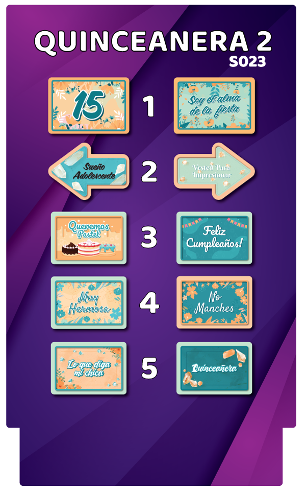 BUNDLE! Quinceañera 2 - 5 Double-Sided Photo Booth Props