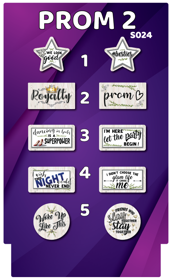BUNDLE! Prom 2 - 5 Double-Sided Photo Booth Props