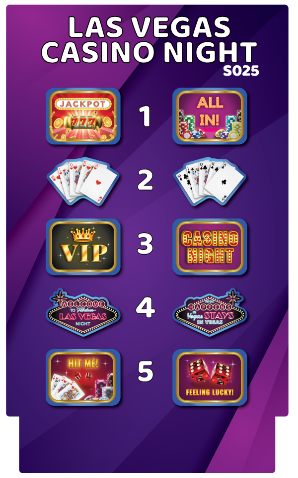 BUNDLE! Las Vegas Casino Night - 5 Double-Sided Photo Booth Props