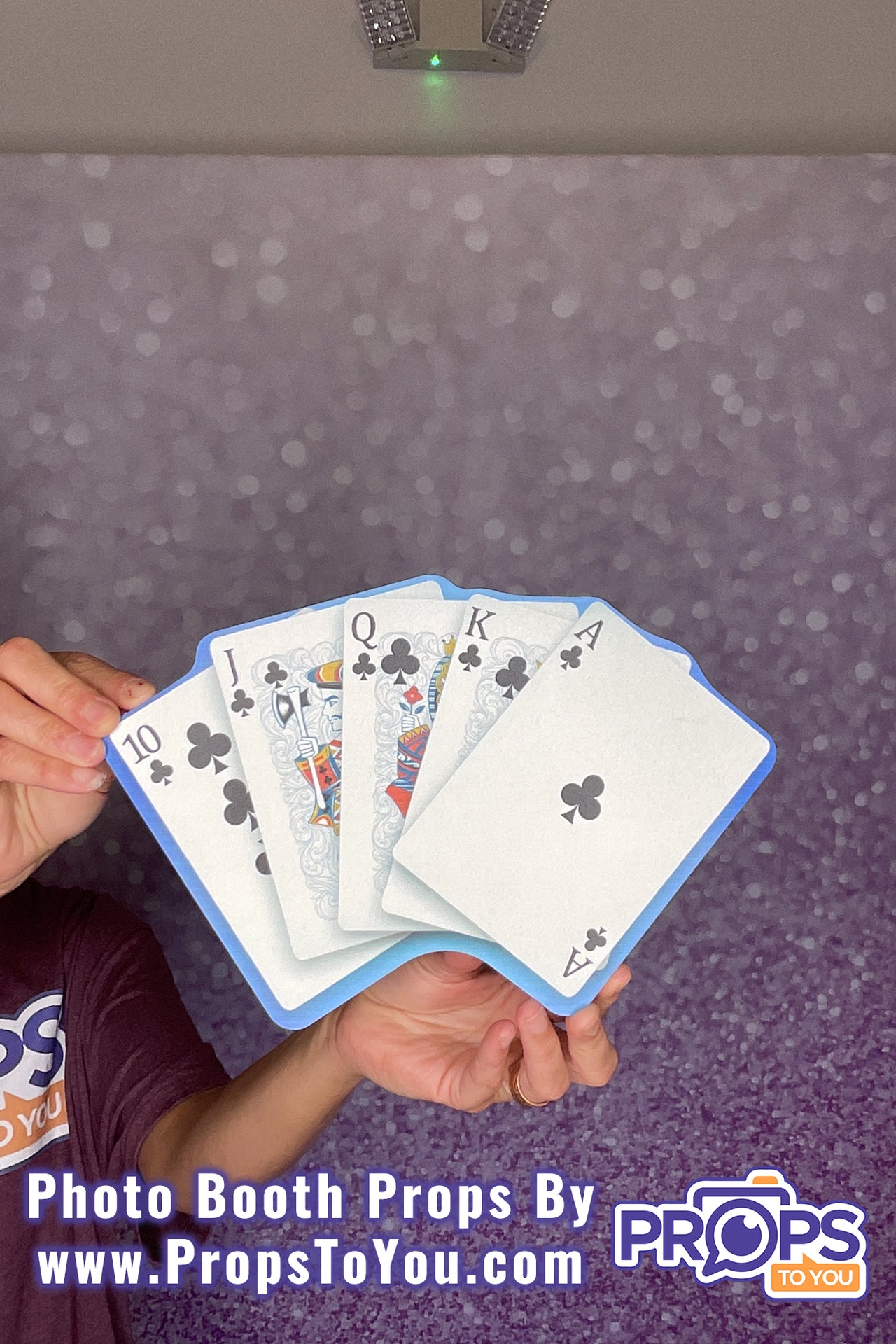 Las Vegas Casino Night: Royal Flush Hearts/Clubs Photo Booth Prop