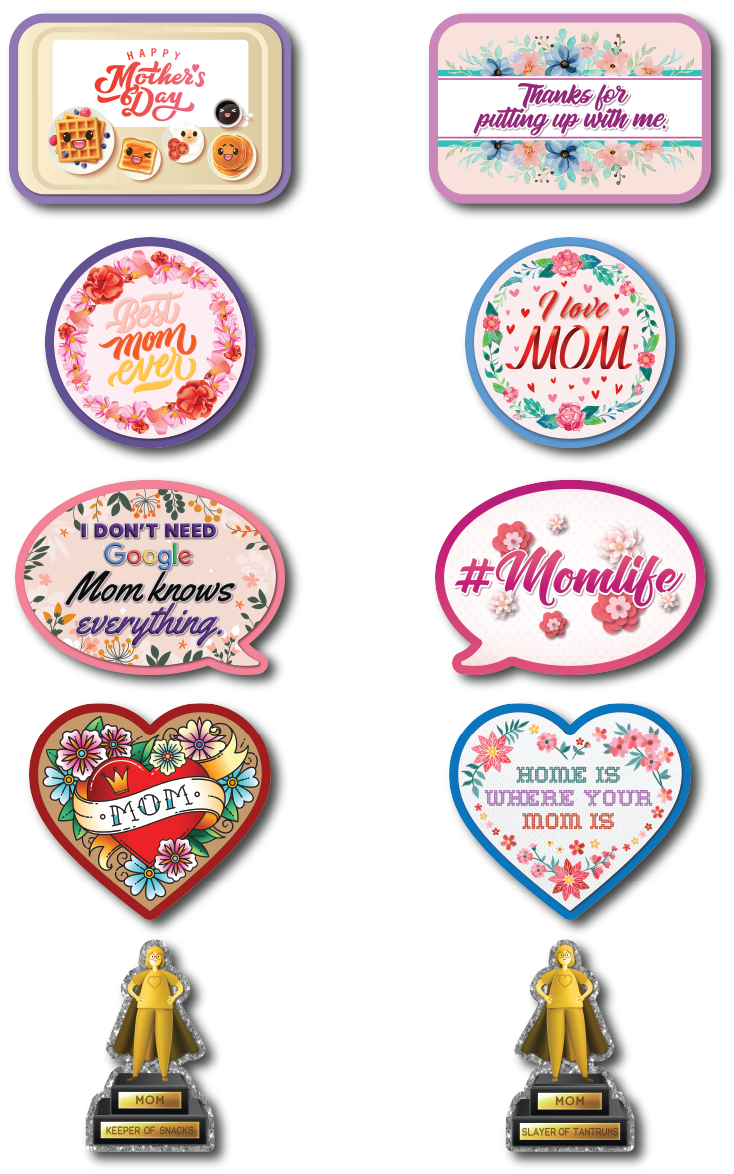 BUNDLE! Mother's Day - 5 Double-Sided Photo Booth Props