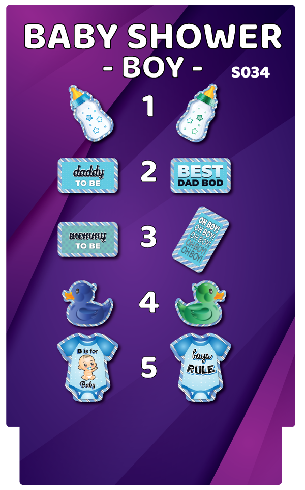 BUNDLE! Baby Shower: Boy - 6 Double-Sided Photo Booth Props