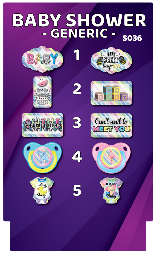 BUNDLE! Baby Shower: Generic - 5 Double-Sided Photo Booth Props