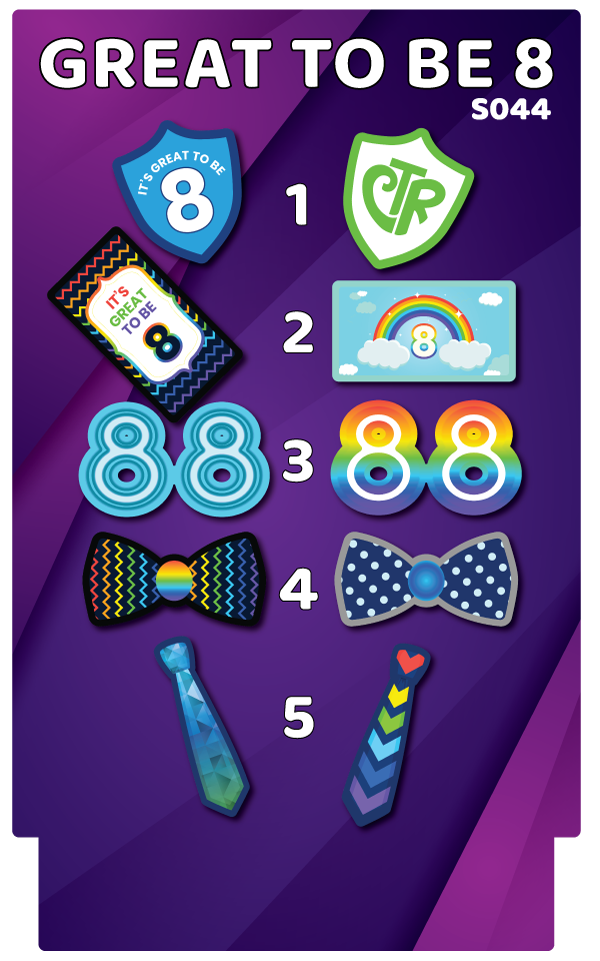 BUNDLE! Great to Be 8 Bundle - 5 Double-Sided Photo Booth Props