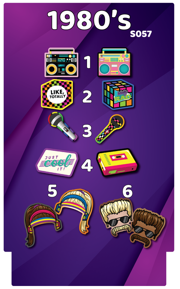 BUNDLE! 1980's Bundle - 6 Double-Sided Photo Booth Props