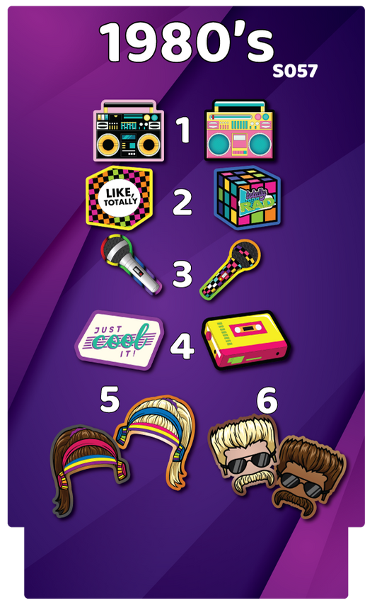 BUNDLE! 1980's Bundle - 6 Double-Sided Photo Booth Props