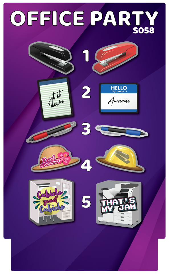 BUNDLE! Office Party Bundle - 5 Double-Sided Photo Booth Props