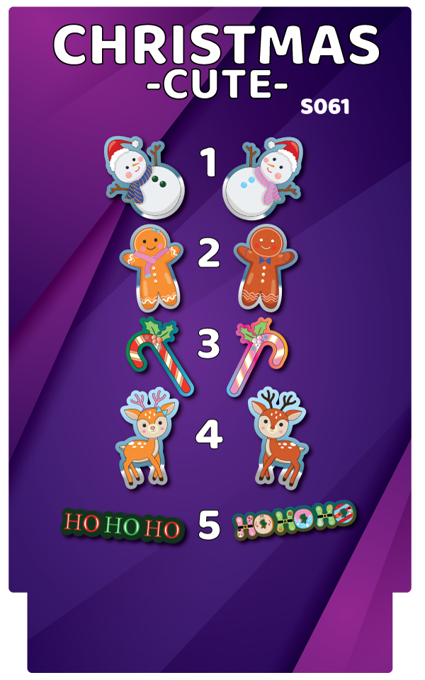 BUNDLE! Christmas - Cute Bundle - 5 Double-Sided Photo Booth Props