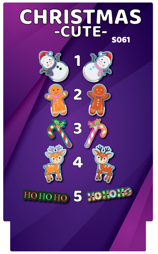 BUNDLE! Christmas - Cute Bundle - 5 Double-Sided Photo Booth Props