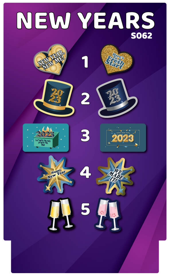 BUNDLE! New Years - 2024 Bundle - 5 Double-Sided Photo Booth Props