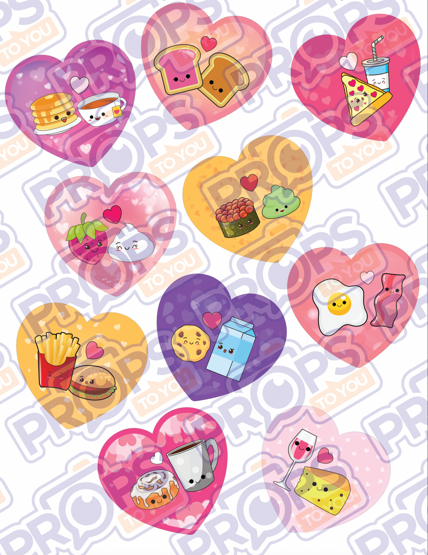 BUNDLE! Valentine - Cute Bundle - 5 Double-Sided Photo Booth Props