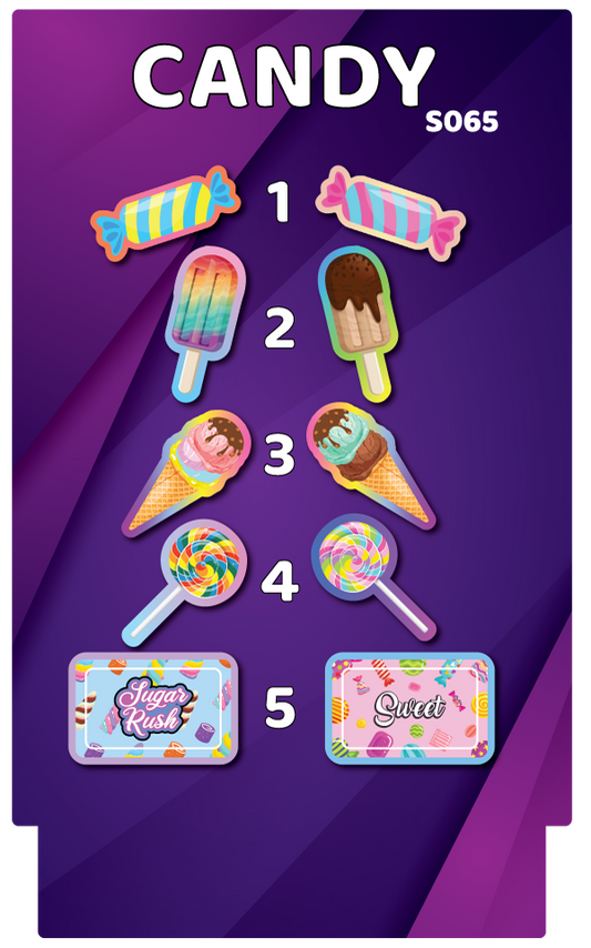 BUNDLE! Candy - 5 Double-Sided Candy-Themed Photo Booth Props