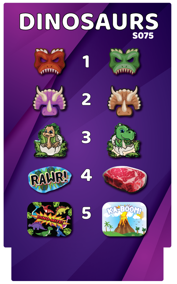 BUNDLE! Dinosaurs - 5 Double-Sided Photo Booth Props