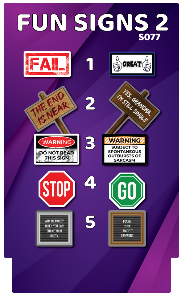 BUNDLE! Fun Signs 2 - 5 Double-Sided Photo Booth Props