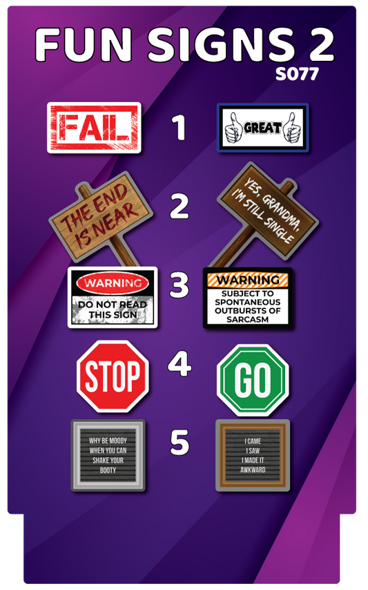 BUNDLE! Fun Signs 2 - 5 Double-Sided Photo Booth Props