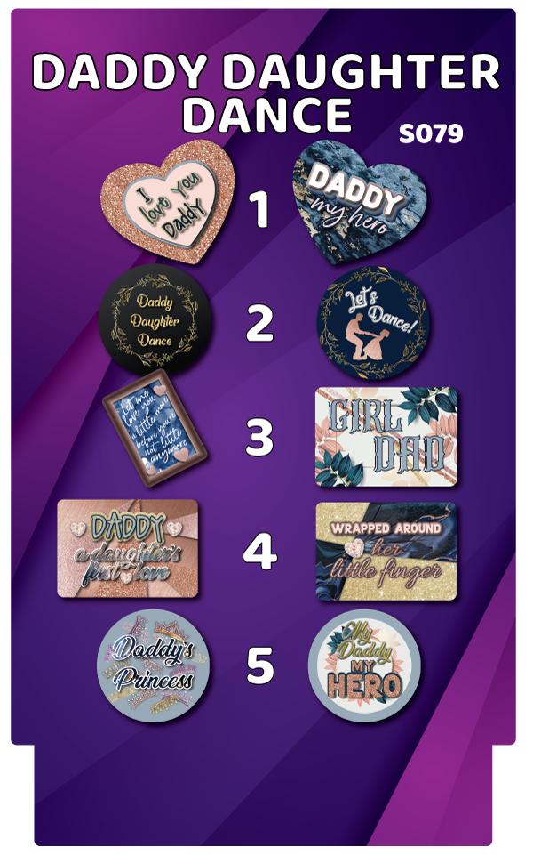 BUNDLE! Daddy Daughter Dance - 5 Double-Sided Photo Booth Props