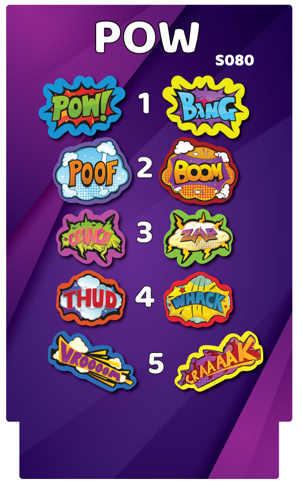 BUNDLE! Pow! - 5 Double-Sided Photo Booth Props