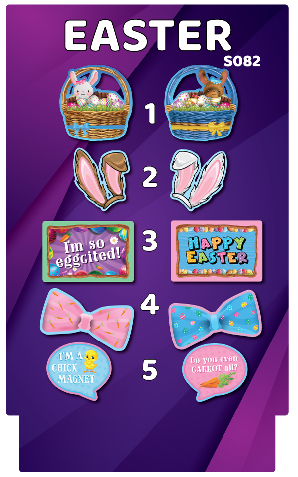 BUNDLE! Easter - 5 Double-Sided Photo Booth Props