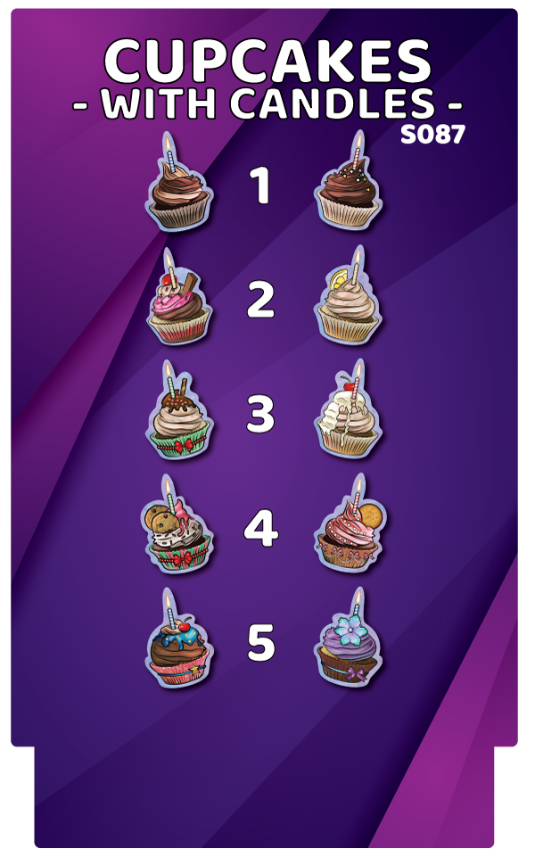 BUNDLE! Cupcakes With Candles Bundle - 5 Double-Sided Photo Booth Props