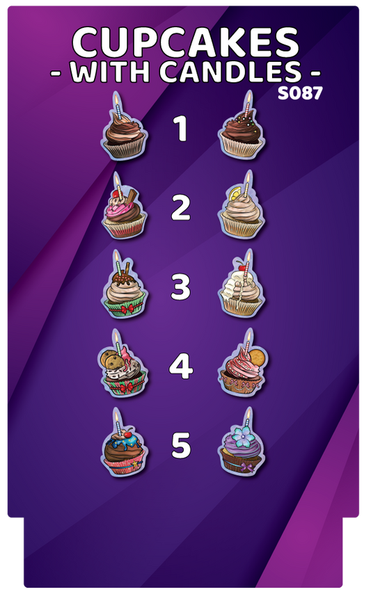 BUNDLE! Cupcakes With Candles Bundle - 5 Double-Sided Photo Booth Props
