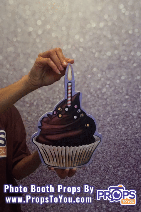 BUNDLE! Cupcakes With Candles Bundle - 5 Double-Sided Photo Booth Props