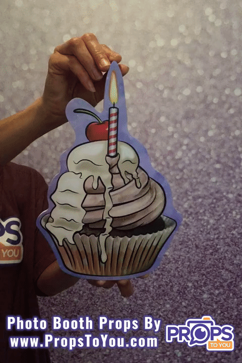 BUNDLE! Cupcakes With Candles Bundle - 5 Double-Sided Photo Booth Props