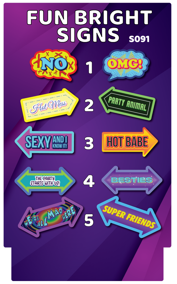 Photo booth on sale props and signs