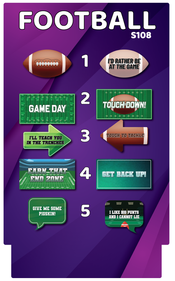 BUNDLE: Football 5 Double-Sided Photo Booth Props