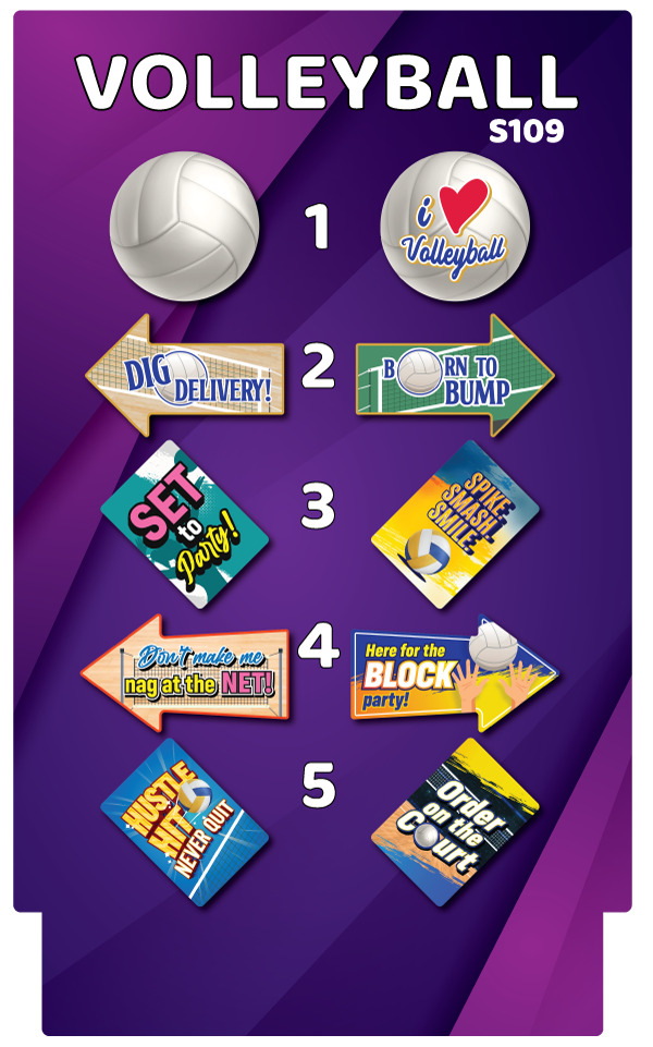 BUNDLE: Volleyball - 5 Double-Sided Photo Booth Props