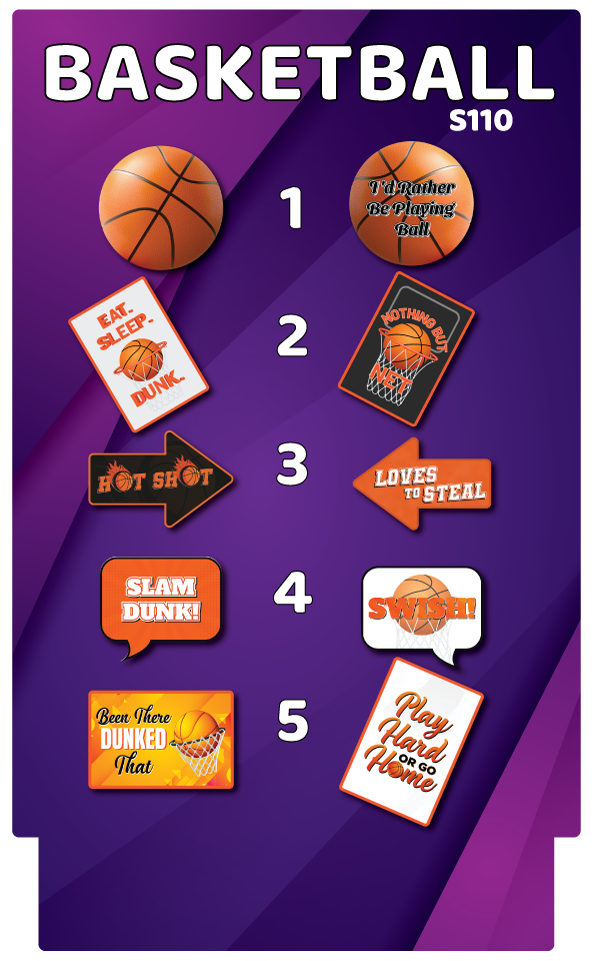 BUNDLE: Basketball 5 Double-Sided Photo Booth Props