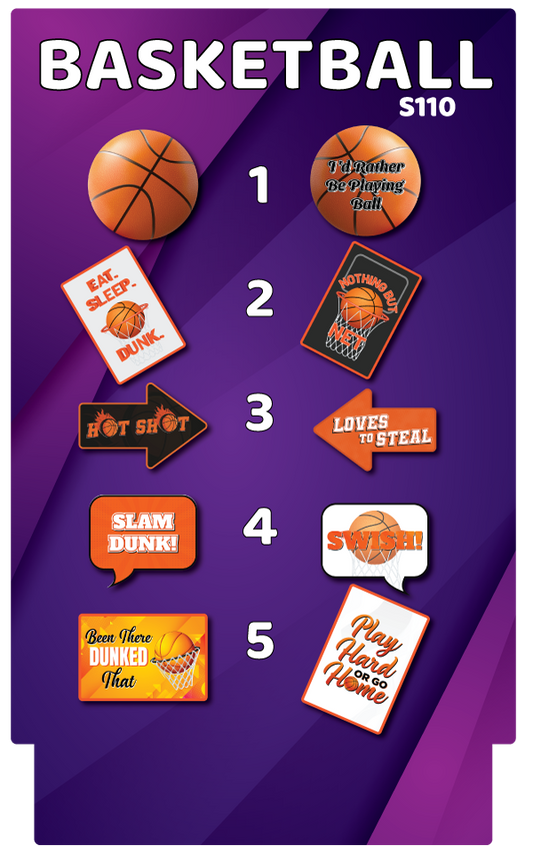 BUNDLE: Basketball 5 Double-Sided Photo Booth Props