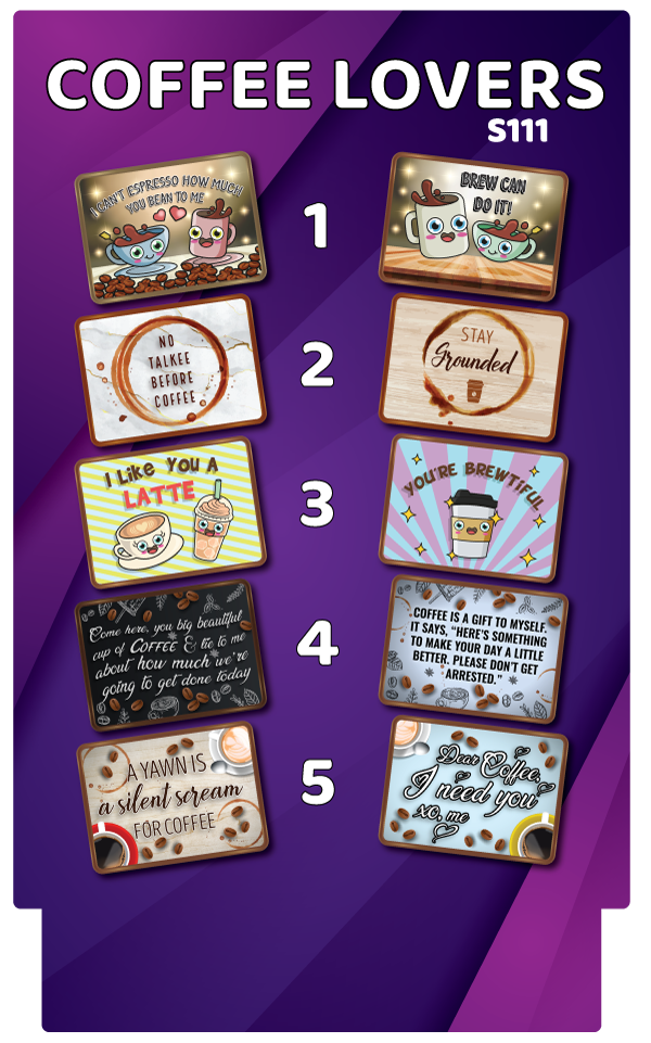 BUNDLE: Coffee Lovers 5 Double-Sided Photo Booth Props