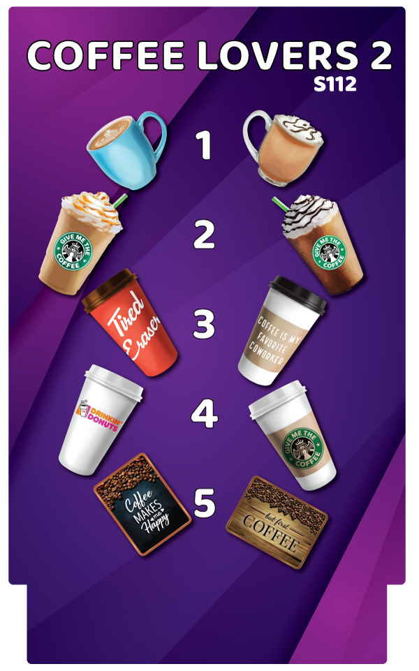 BUNDLE: Coffee Lovers 2 5 Double-Sided Photo Booth Props