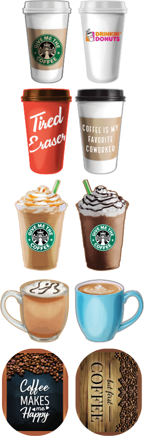 BUNDLE: Coffee Lovers 2 5 Double-Sided Photo Booth Props